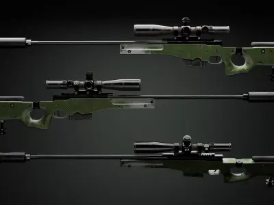 AWM Sniper Rifle 3D model purchase