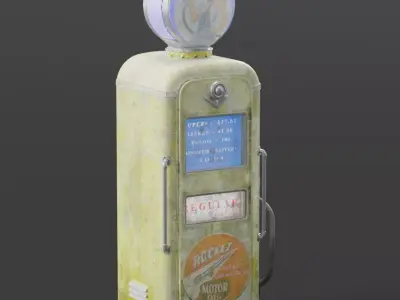 Vintage Gas Pump Low-poly 3D model get