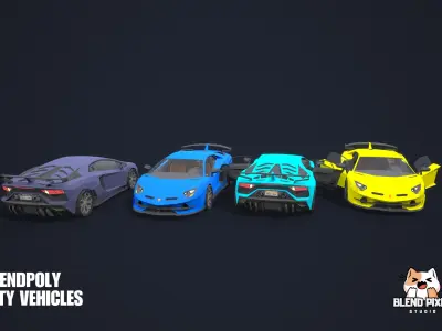 BlendPoly City Vehicles - Low Poly Assets Low-poly 3D model