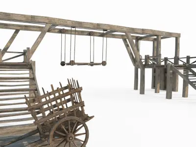Ancient transportation equipment 3D model