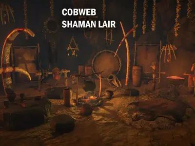 Shaman lair Low-poly 3D model