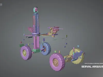 Serval Arquus VBMR-L Pop-Up LiDAR  Remote Weapon Station 3D model