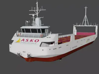 Autonomous electric vessels 3D model Low-poly 3D model