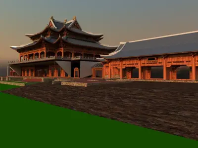 Chinese ancient building  3D model purchase