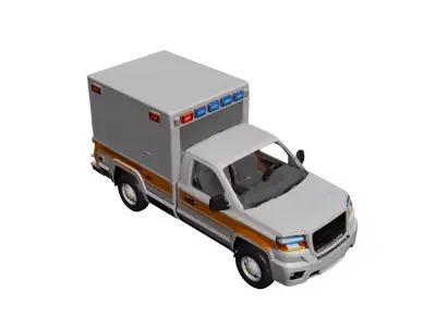Ambulance 3D Model Emergency Medical Response Vehicle 02 3D model