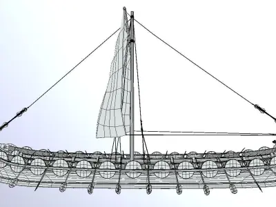 Oseberg Viking Ship Low-poly 3D model Low-poly 3D model