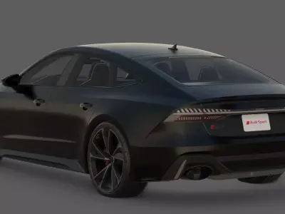 2020 Audi RS7 Sportback 3D Model  Four-Door Supercar Performance Low-poly 3D model