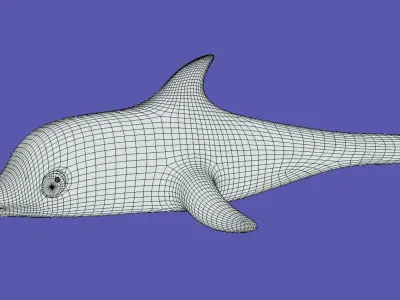 Stylized Toon Dolphin rigged Low-poly 3D model