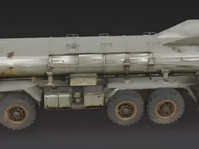 Realistic Rusty Missile Transport Truck 3D Model Low-poly 3D model