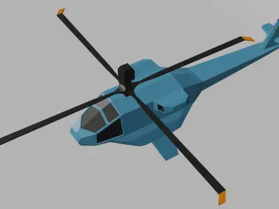 Low polly helicopter Low-poly 3D model