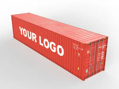 Generic container 40ft high Cube- PSD edit 3D model