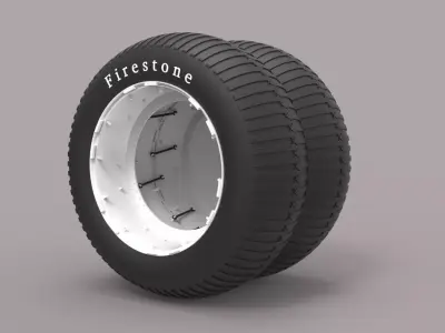 Double wheel from monster truck 3D model