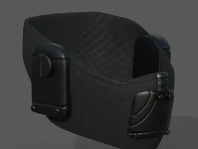 Gas mask helmet protection scifi military futuristic  Low-poly 3D model