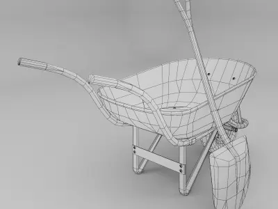 Wheelbarrow  Free low-poly 3D model