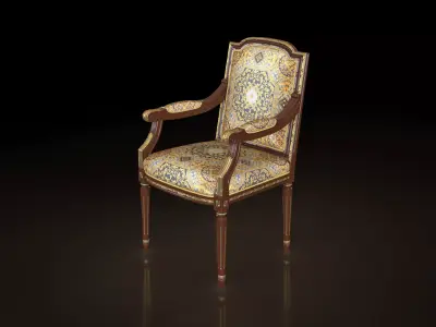 Persian-Inspired Ornate Armchair 3D model