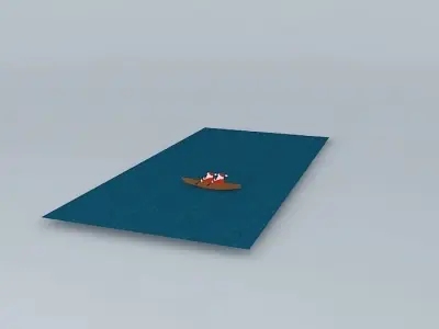 Santa Kayak Free 3D model