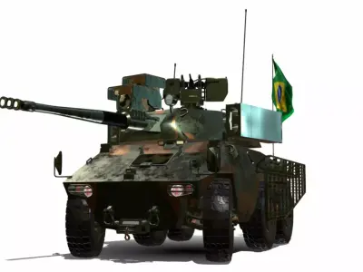 EE9 CASCAVEL NG 6X6 ENGESA Low-poly 3D model