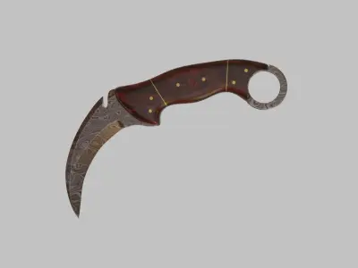 Damascus Karambit Free low-poly 3D model