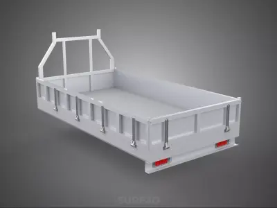 CARGO BED PICKUP TRUCK PLATFORM FRAME HEADBOARD BACK TRAY RACK 3D model