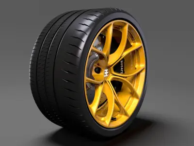 Bugatti Chiron wheel 3D model