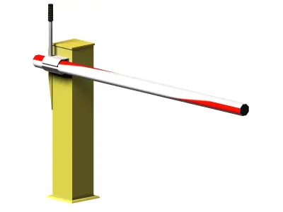 Yellow Aluminium Striped Vehicle Barrier Low-poly 3D model