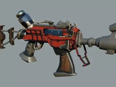 Rifle Low-poly 3D model 3