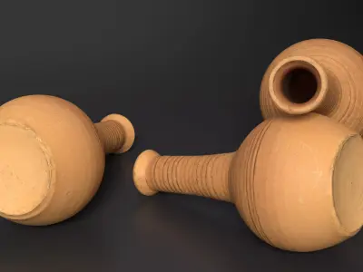 Handmade Clay Jug Vase - Rustic Pottery Free low-poly 3D model