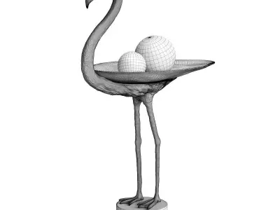 Bronze Bird - Grus-Grus Flamingo by Marie Martin 3D model