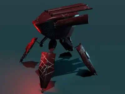 sci-fi robot - low poly - pbr - robotics Low-poly 3D model