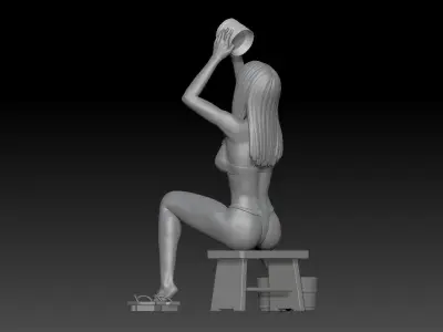 JAPAN WOMAN TAKE A SHOWER 2 3D print model