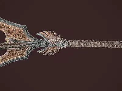 Rune mace Low-poly 3D model