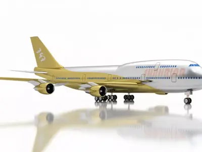 Boeing 747 Airplane 3D Model High-Quality Aircraft Game Ready 3D print model