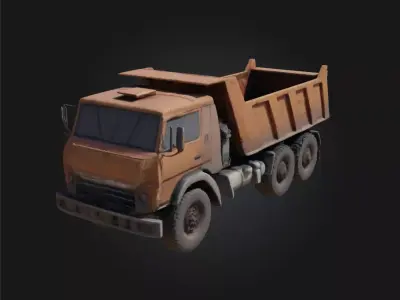 Red Dump Truck  Heavy Duty Hauler for Industrial Scenes 3D model