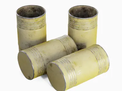 Old Steel Barrel 02 Low-poly 3D model