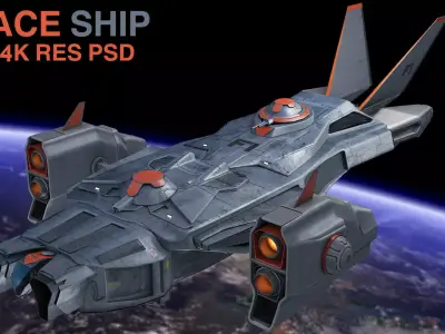 space ship  3D model Low-poly 3D model