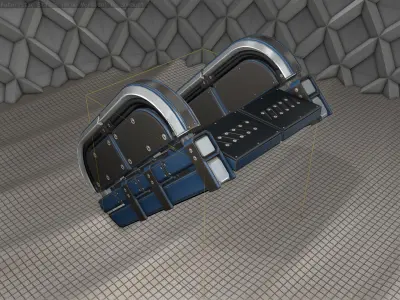 Sci-Fi Stairs - 30 - Blue Version  Low-poly 3D model
