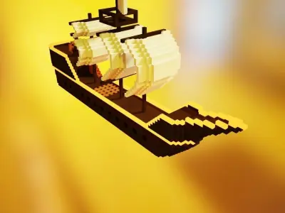 Sailing ship Low-poly 3D model