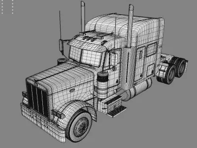 Truck 379 with interior  3D model PBR