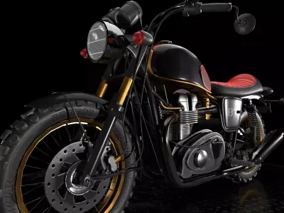 Cafe Racer Low-poly 3D model