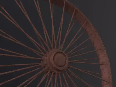 Old Rusty Wheel 3D Model Low-poly 3D model