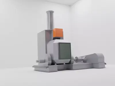 Rubber Mixing Machine Low-poly 3D model