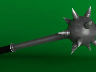Medieval spiked war mace Low-poly 3D model