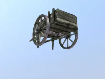 Medieval Cart Prop Low-poly 3D model