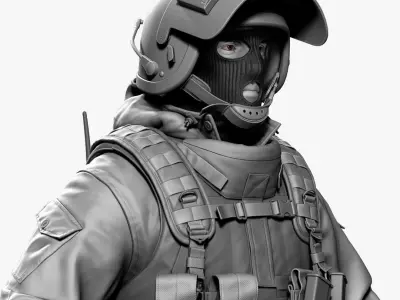 Russian Special Force Soldier Zbrush 3D model