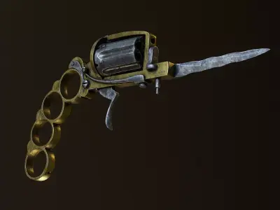 Apache Pistol Low-poly 3D model