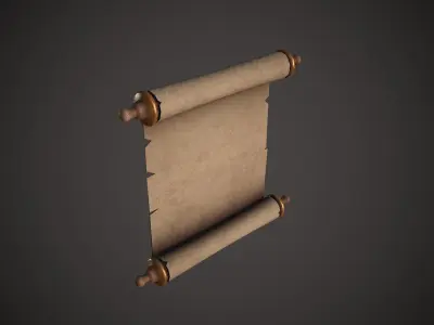 Old Paper Scroll Low-poly 3D model