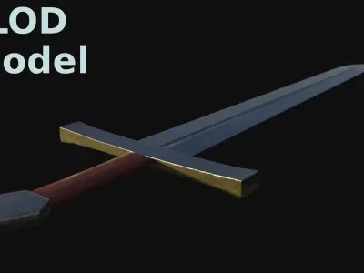 Steel Sword Low-poly 3D model purchase