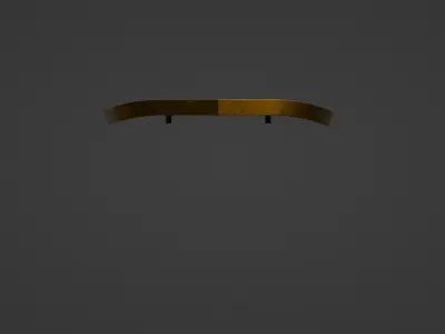 A red heater shield with a pointy top and a golden cross 3D model