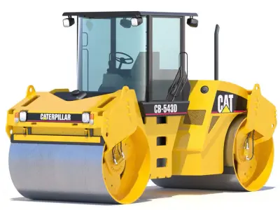 Vibratory Asphalt Compactor Cat CB543D 3D model