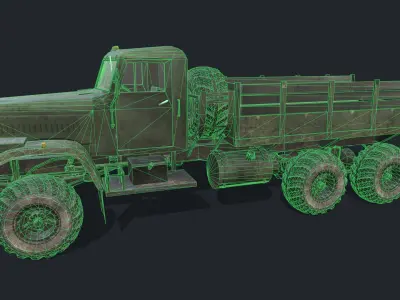 KRAZ 255 Low-poly 3D model